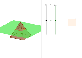 They are actually square pyramids , because their base is a square. Cross Section Of A Square Pyramid Geogebra
