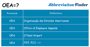 What does oea stand for? What Does Oea Mean Oea Definitions Abbreviation Finder