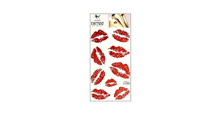 Umama Tatuajes 1 hoja de labios rojos besos, tatuajes temporales para  hombres y mujeres, labios pintalabios sexy, amor, caricatura, dibujo, arte  de ...