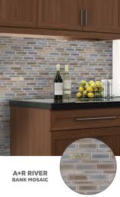 Tile Lowes Mosaics Glassmosaics Backsplash Hi010brbl1214 Available At Lowe Creative Kitchen Backsplash Kitchen Backsplash Peel And Stick Brick Backsplash