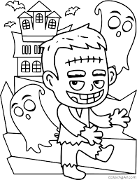 Make a coloring book with little boy for one click. Cute Little Boy Frankenstein Coloring Page Coloringall