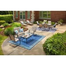 Allsearchsite.com has been visited by 100k+ users in the past month Hampton Bay Crestridge 7 Piece Steel Padded Sling Outdoor Patio Dining Set In Putty Taupe Fcs60610r St The Home Depot Outdoor Patio Designs Patio Dining Set Patio