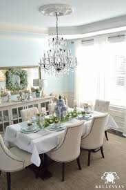 A restoration hardware couch is made for taking center stage in a living room. Blue And White Easter Table Kelley Nan