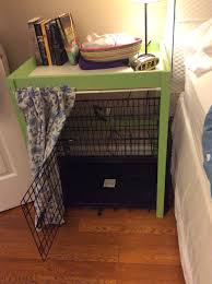 They have the right tools and can put this stuff together by memory. Ikea Changing Table Hack Bedside Table With Dog Crate Crate Has A Side Door Diy Dog Crate Dog Crate Table Ikea Hack