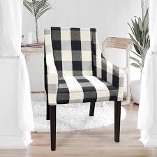 Black And White Check Chair Covers Farmhouse Black Check Ikea Sakarias Dining Ikea Chair Covers In 2020 Ikea Chair Cover Ikea Dining Chair Dining Chair Covers
