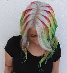 Long straight layers hair with bangs overall length: 50 Stunning Rainbow Hair Color Styles Trending In 2020
