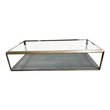 The subtle and elegant dark gray finish combined with the durable metal construction of this coffee table makes it a bargain. New Four Hands Bentley Shagreen Shadow Box Coffee Table Original Price 1 115 Design Plus Gallery