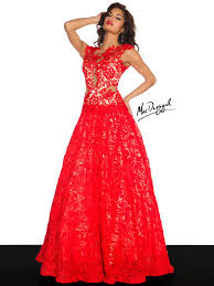 Lace Mac Duggal Evening Gown 61162r Red Lace Prom Dress Dresses Pageant Dresses