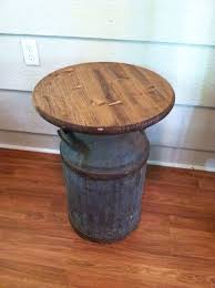 Milkcan Table Rustic Furniture Decor Milk Cans