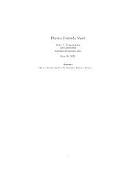 Pdf Physics 1 Honors Formula Sheet Cody Johnson Academia Edu