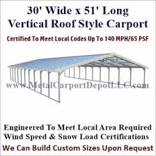 30 X 51 Triple Wide A Frame Carport Vertical Roof Sale Price 7 295 00 Roof Styles Metal Carports Metal Roof