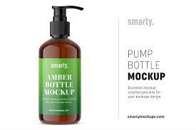 Download Amber Bottle With Pump Mockup Amber Bottle Bottle Amber Bottles