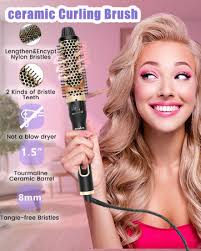 5 in 1Curling Iron,Ceramic Curling Wand Set with Interchangeable Dual  Voltage Hair Straightener Brush and 3 Barrel Hair Crimper, Thermal Brush,  3/8 ...