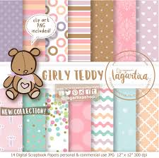 Fondos de baby shower niña. Girly Teddy Bear Digital Paper Clipart To Create Party Printables Invitation Birthday Party Baptism Baby Shower Box Favors Invitations Papel Digital Fondos Osita Rosa Clipart Para Realizar Cumpleanos Nina Baby Shower