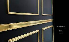 Gold Duvar Citasi Wooden Panelling Wall Molding Gold Walls