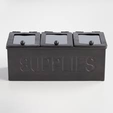 Embossed With The Word Quot Supplies Quot Our Industrial Metal Box Keeps Everyday It Home Office Accessories Cute Office Supplies Office Supply Organization