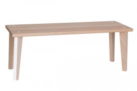 Aubry gaspard banc blanc et bois naturel baki. Banc Accolades En Bois Blanc