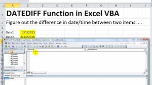 If you need to know the numbers of days between two dates in excel, you can simply subtract one date from the other using the minus symbol. Excel Vba Basics 24 Datediff In Vba Difference In Seconds Hours Weekdays Quarters Months Etc Youtube