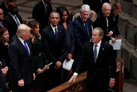 Did george w bush pass it to laura before she showed jeb bush? At George Hw Bush S Funeral Nostalgia For A Bygone Era In Washington