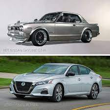 Tbt 1971 Nissan Skyline Gt-r Vs 2019 Nissan Altima Nissan Gtr Skyline Nissan Skyline Skyline Gt