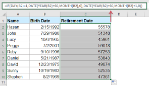 Comment Calculer La Date De Retraite A Partir De La Date De Naissance Dans Excel