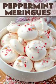 Peppermint Meringues Recipe Peppermint Meringues Meringue Desserts Peppermint Cookies