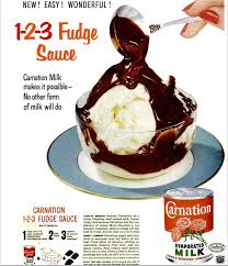 1 2 3 Fudge Sauce Carnation Evaporated Milk Ad September 7 1953 Fudge Sauce Evaporated Milk Recipes Hot Fudge