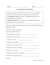 Identifying Clauses Worksheet Free Grammar Worksheet English Grammar Worksheets Grammar Worksheets