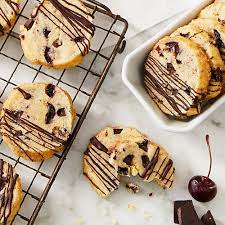 Cherry Chocolate Chunk Shortbread Cookies Recipe Fun Baking Recipes Gourmet Recipes Chocolate Cherry