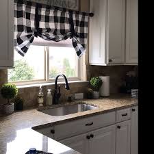 Black And White Farmhouse Kitchen Curtains Black And White Bufflo Check Tie Up Shade Designer Valance Etsy In 2020 Kitchen Curtains White Kitchen Curtains Kitchen Design Trends