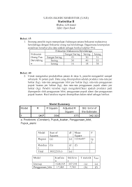 Contoh proposal skripsi karakteristik longsorlahan. Ujian Akhir Semester Statistik Ii Studocu