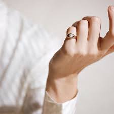 When In Doubt Pinky Out Subtle Detail Laid Back Elegance Via Our New Pearl Demi Signet Ring In Solid Gold Or Gold Pinky Ring Pearl Ring Pearl Ring Simple