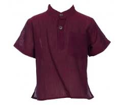 Pattes de boutonnage aux épaules. Chemise Manches Courtes Garcon Chemises Col Mao Vetements Enfants Poutali