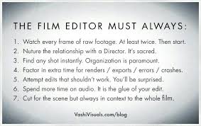 What Does A Film Editor Do Vashivisuals Film Tips Filmmaking Filmmaking Quotes