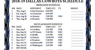 Printable 2018 2019 Dallas Cowboys Schedule Dallas Cowboys Schedule Cowboys Schedule Dallas Cowboys