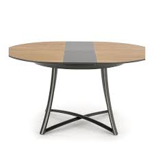 Une table petit espace est parfaite pour optimiser votre pièce. Table Ronde Design Avec Rallonge Plateau Bois Pied Metal Gris Steel
