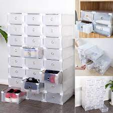 Shop with afterpay on eligible items. 5pcs Foldable Clear Plastic Shoe Box Transparent Drawer Shoes Home Storage Box Organizer Drawer Stackable Storage Box Storage Boxes Bins Aliexpress