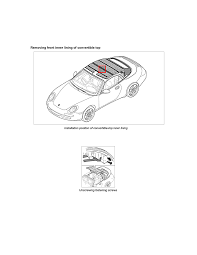 Review this product | see all fitments. Porsche Workshop Manuals 911 Carrera S Cabriolet 997 F6 3 8l 2007 Body And Frame Interior Moulding Trim Headliner Component Information Service And Repair Procedures Page 4390