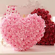 Rose Love Heart Shaped Throw Pillow Red Rose Bouquet Red And Pink Roses Love Shape