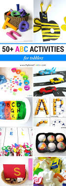 At 3 years of age, he doesn't like to sit still and many . 50 Abc Activities For Toddlers My Bored Toddler Alphabet For Toddlers Abc Activities Toddler Activities