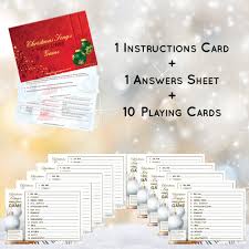 Christmas Songs First Letters Game Quiz Xmas Music Quiz Trivia Cards Hannah S Games