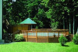 Beautiful Above Ground Pool With Decking And Fence Backyard Pool Landscaping Above Ground Pool Landscaping Backyard Pool