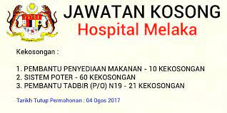 Jawatan kosong suruhanjaya perkhidmatan pe… warganegara malaysia yang berminat bekerja di suruhanjaya perkhidmatan pelajaran (spp) dan berkelayakan dipelawa untuk memohon sekarang juga. Jawatan Kosong Hospital Melaka The Jawatan Kosong