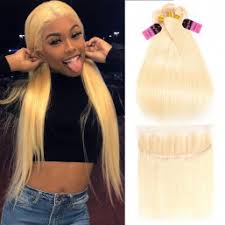 #613 blonde human hair bundles unprocessed brazilian straight hair weave long virgin remy best extensions platinum real weft 100 grams 28 inch 613 platinum blonde human hair bundles. Blonde Weaves With Lace Closures Yolissa Hair