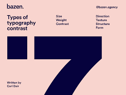 Design Tip - 7 types of typography contrast by bazen.talks on Dribbble
