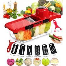 We did not find results for: Vegetable Slicer Chopper Julienne W 6 Interchangeable Blades 1 Peeler 1 Hand Protector M Overstock 31591870