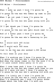 You Call Me Out Upon The Waters Lyrics And Chords Song 500 Miles By Proclaimers With Lyrics For Vocal Performance And Accompaniment Chords For Ukulel Ukulele Chords Songs Guitar Chords For Songs Ukulele Songs
