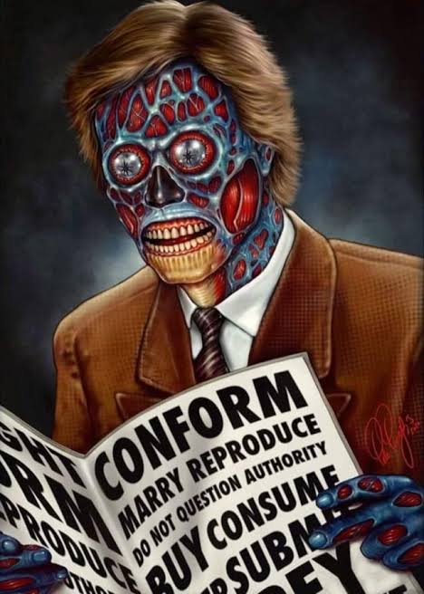 This 1988 movie They Live is surprisingly still relevant today! Art by  Peter Panayis : r/80smovies