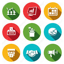 Sign up for free today! Election Icon Collection On A Colored Background Royalty Free Cliparts Vectors And Stock Illustration Image 31772304