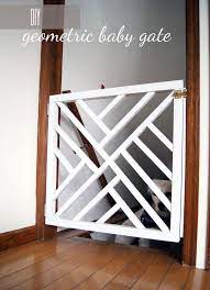 Diy Geometric Baby Gate Undeclared Panache Diy Baby Gate Baby Gate For Stairs Diy Dog Gate